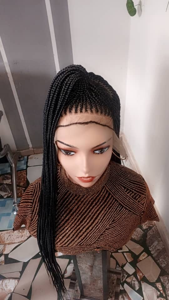360•Full cap Ghana weave Front side Shuku Ghana weave braids