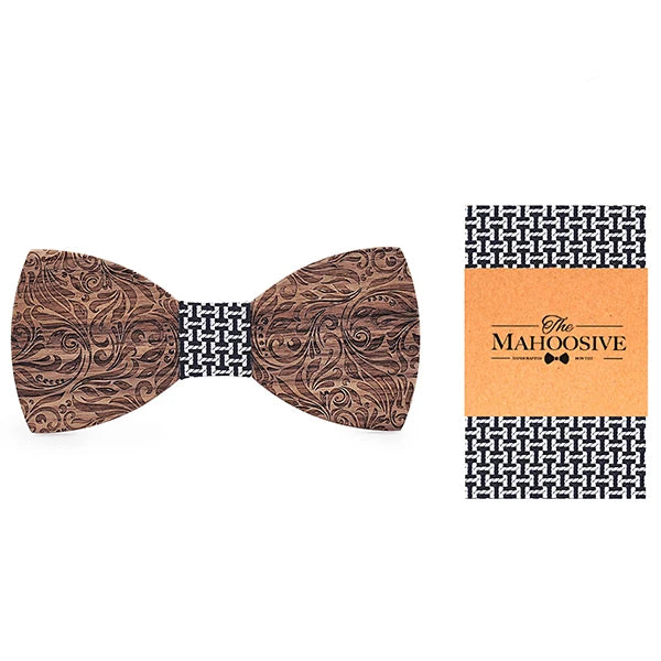 Wooden Mens bow Tie Wood Neck Tie Set for Men Suits Tie Handkerchief Cufflinks Gravatas Ties for Men Wedding Vestidos Corbatas
