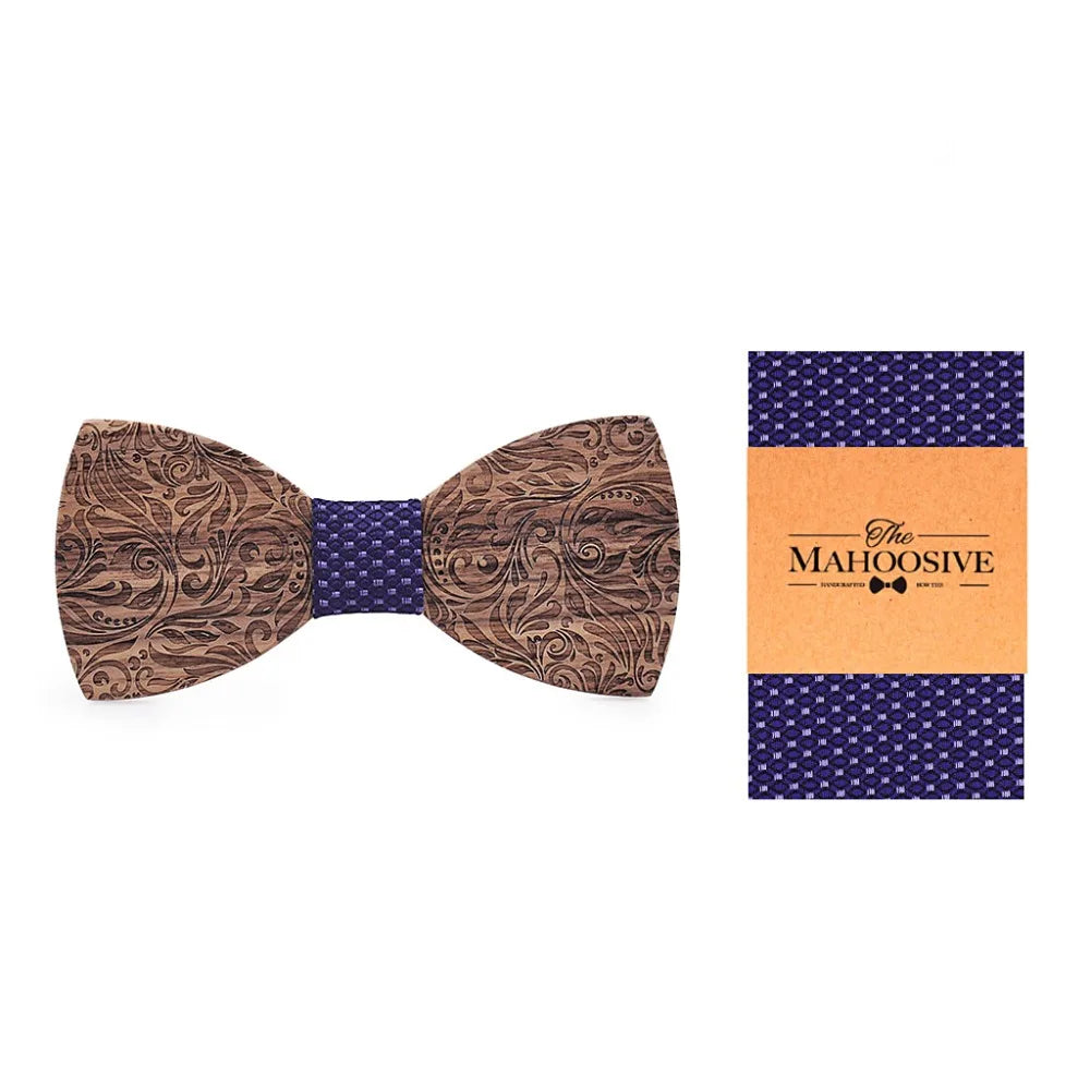 Wooden Mens bow Tie Wood Neck Tie Set for Men Suits Tie Handkerchief Cufflinks Gravatas Ties for Men Wedding Vestidos Corbatas