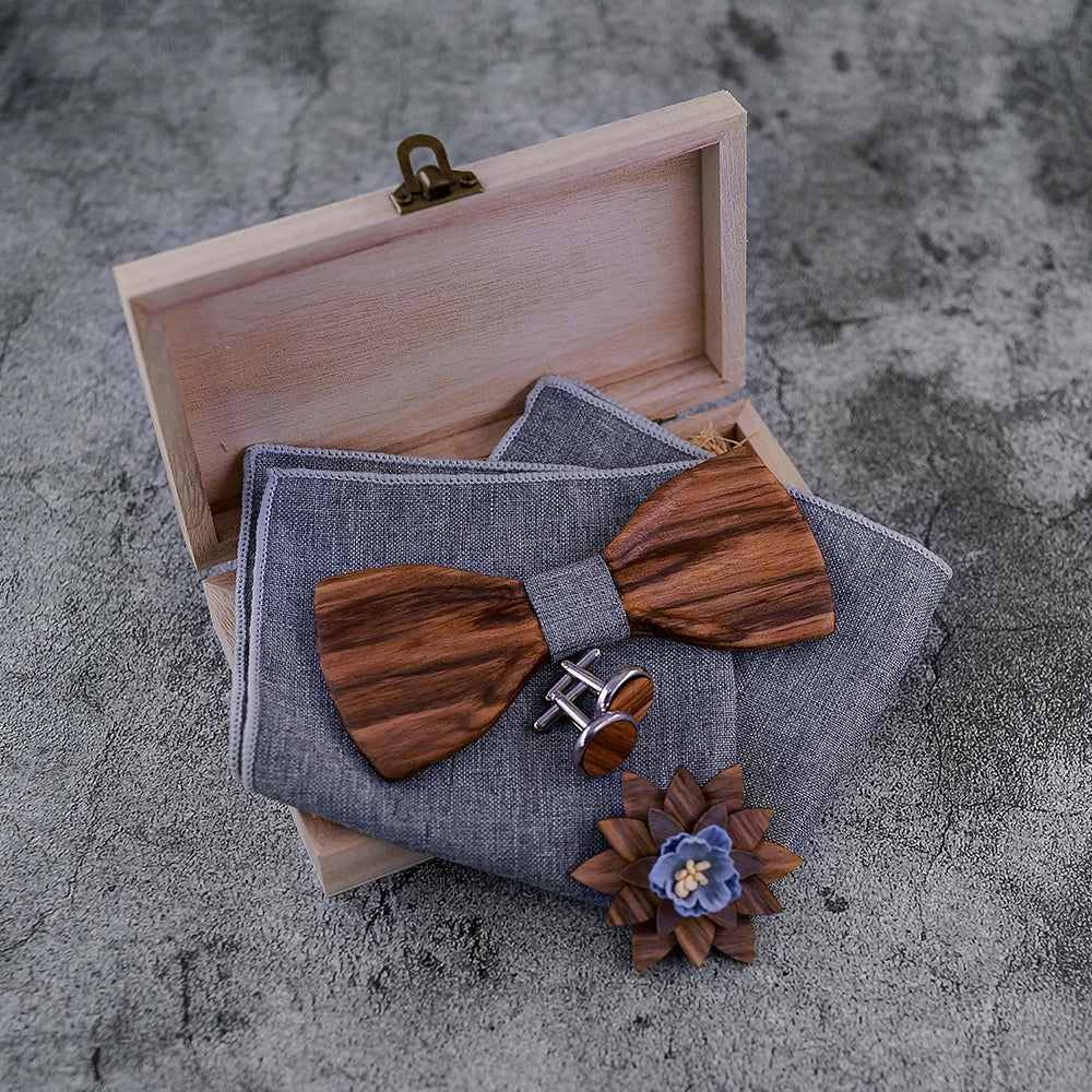 Zebra Wood Handmade 3D Grey Wooden Bow Ties for Men Quality men's tie Wood Bowtie 3D Handmade Butterfly Wood Bow Tie Gravata