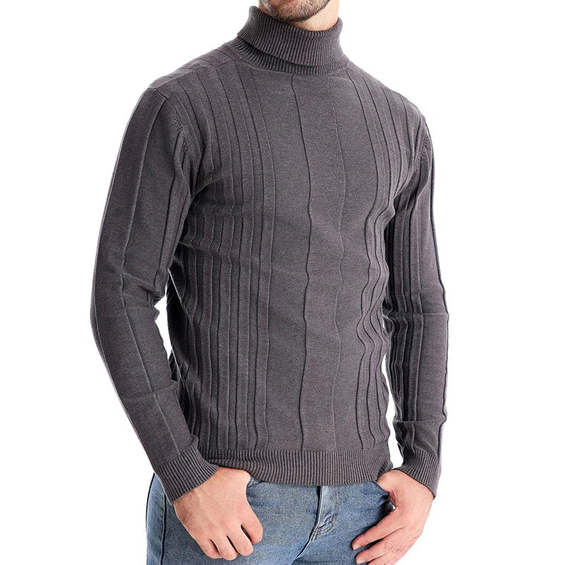 Men's Casual Sweaters/Textured Knitted Pullover/Men Leisure Long Sleeve/Warm Knit Sweater/Men Top