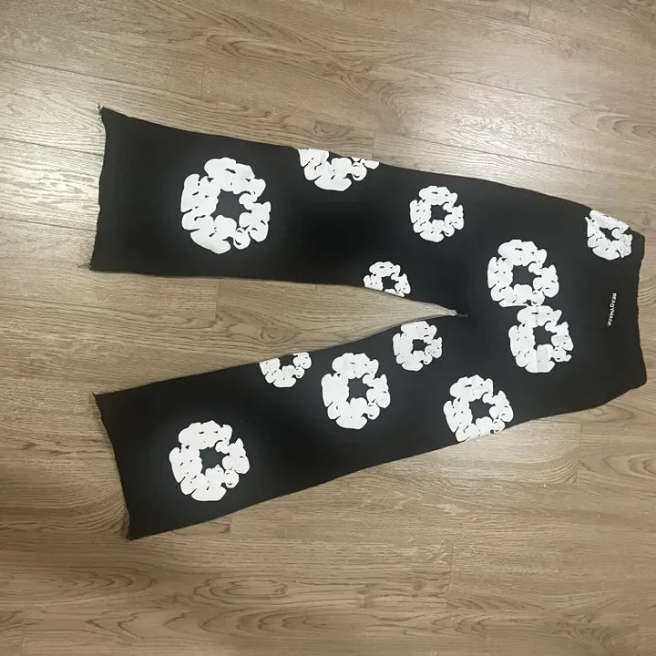 Thickened foam kapok sweatpants, inspired by American high street fashion, suitable for both men and women