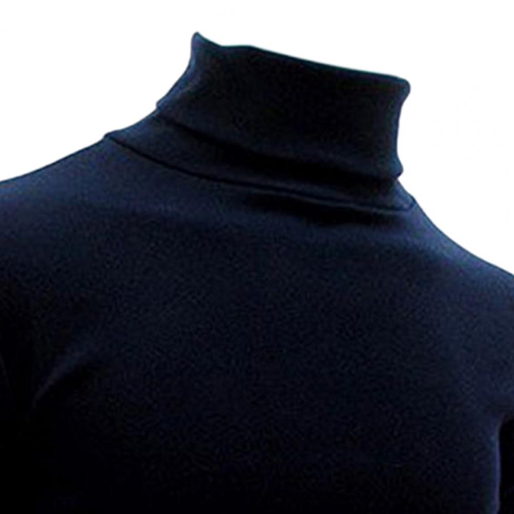 Half-high Collar Pure Colour Elastic Men Tops