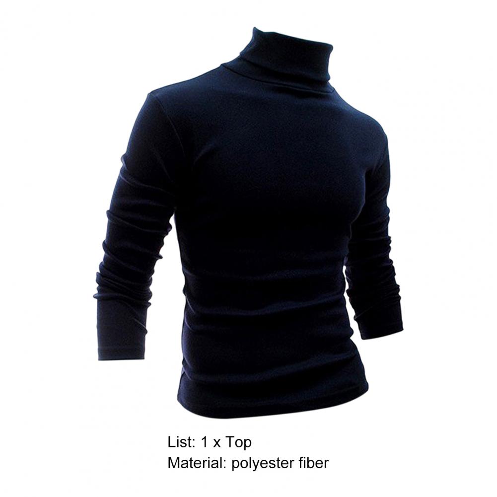 Half-high Collar Pure Colour Elastic Men Tops