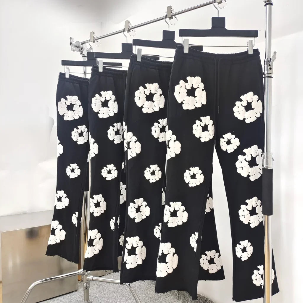 Thickened foam kapok sweatpants, inspired by American high street fashion, suitable for both men and women