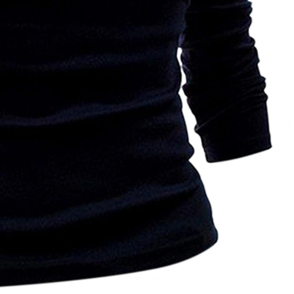 Half-high Collar Pure Colour Elastic Men Tops