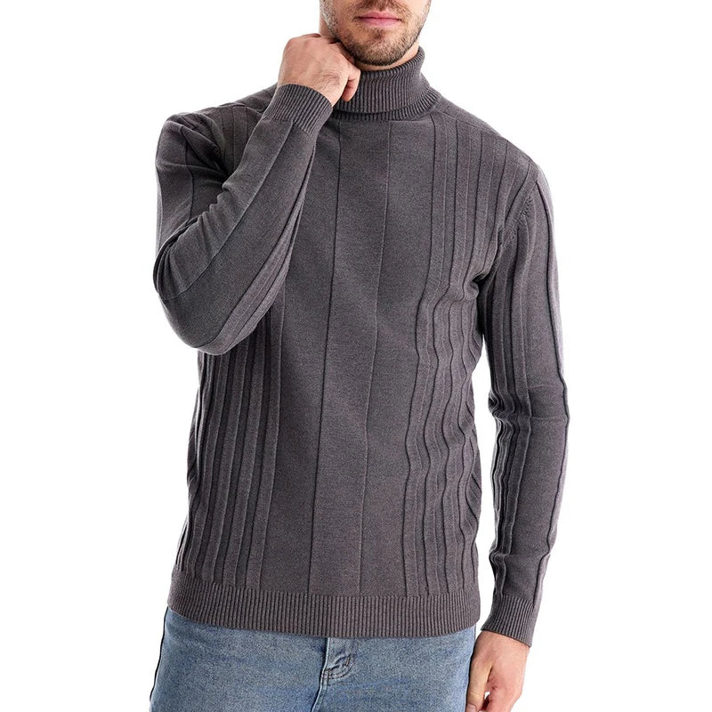 Men's Casual Sweaters/Textured Knitted Pullover/Men Leisure Long Sleeve/Warm Knit Sweater/Men Top