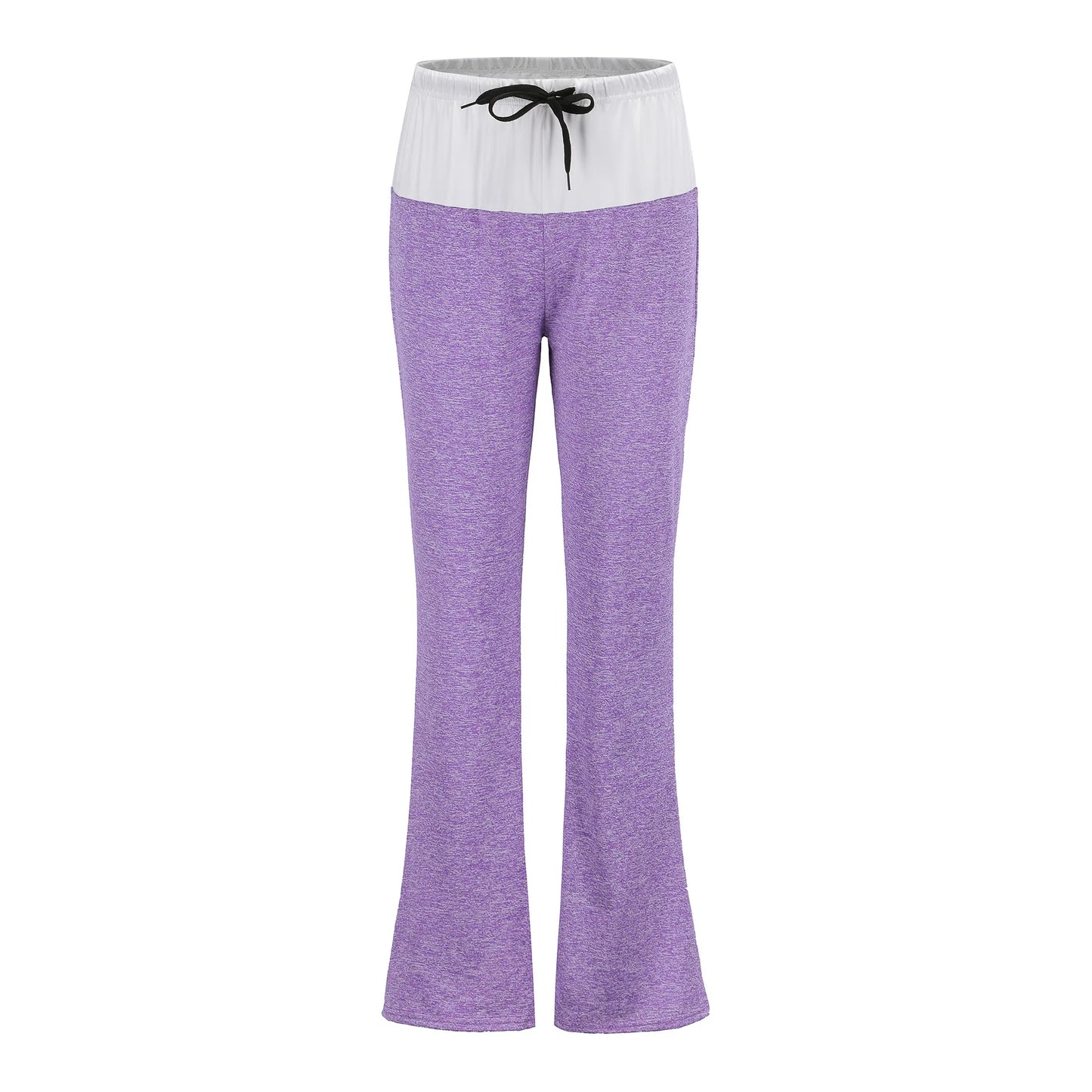 New Loose Leggings/Women Wide Leg/Dancing Pants/Waist Drawstring Female Patchwork High Waist Pant