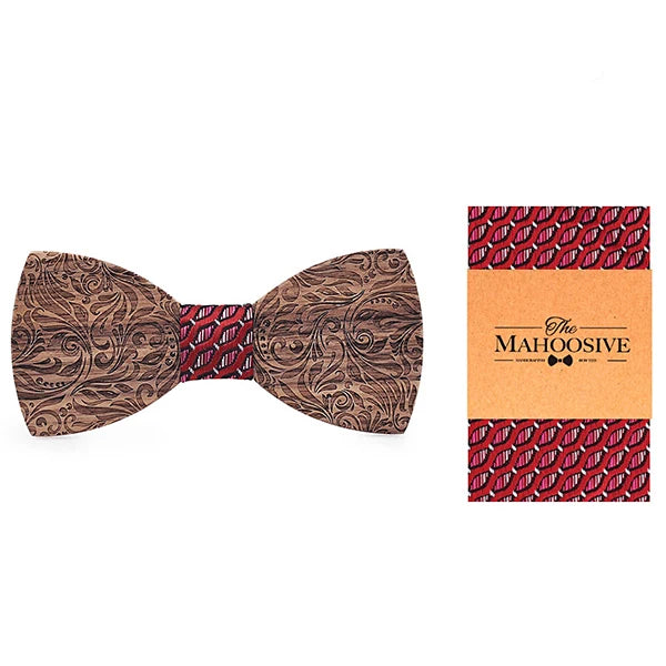 Wooden Mens bow Tie Wood Neck Tie Set for Men Suits Tie Handkerchief Cufflinks Gravatas Ties for Men Wedding Vestidos Corbatas