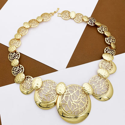Italian Gold Plated Jewelry Set Necklace Earring Sets For Women ensembles de bijoux africains