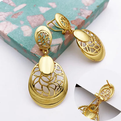 Italian Gold Plated Jewelry Set Necklace Earring Sets For Women ensembles de bijoux africains
