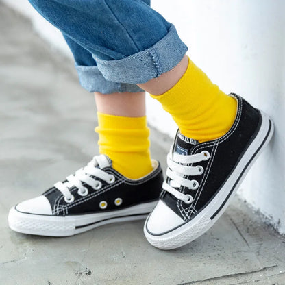 Children's Socks Cotton Colorful Harajuku Retro Boys Girls Black Socks Kids Klein Blue School Casual Tube in Solid colours