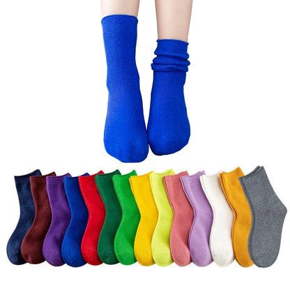 Children's Socks Cotton Colorful Harajuku Retro Boys Girls Black Socks Kids Klein Blue School Casual Tube in Solid colours