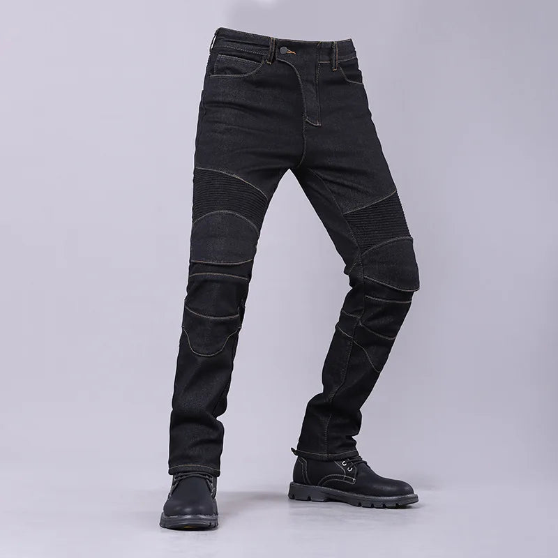 Men's Biker Denim Long Stretchy Jeans/Up to Plus Size 5XL