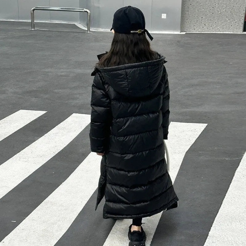 Children's Winter Jacket/Boys and Girls Western Style Thick Long Over Knee Winter Coat