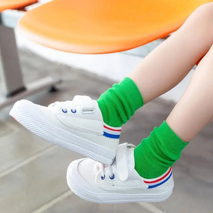 Children's Socks Cotton Colorful Harajuku Retro Boys Girls Black Socks Kids Klein Blue School Casual Tube in Solid colours