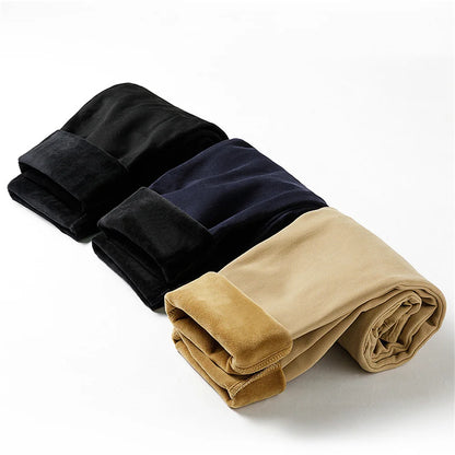 Boys & Girls Fleece Winter School Pants/Khaki Uniform Trousers With Elastic Waist