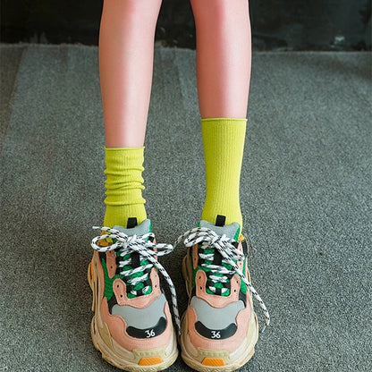 Children's Socks Cotton Colorful Harajuku Retro Boys Girls Black Socks Kids Klein Blue School Casual Tube in Solid colours
