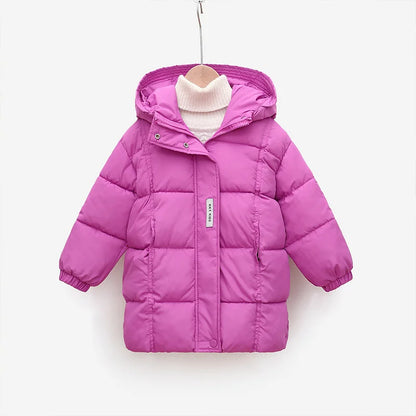 Girls Winter Jackets/Thick Warm Hooded Coats for Kids/Casual Long Clothing Children/Windproof Parkas