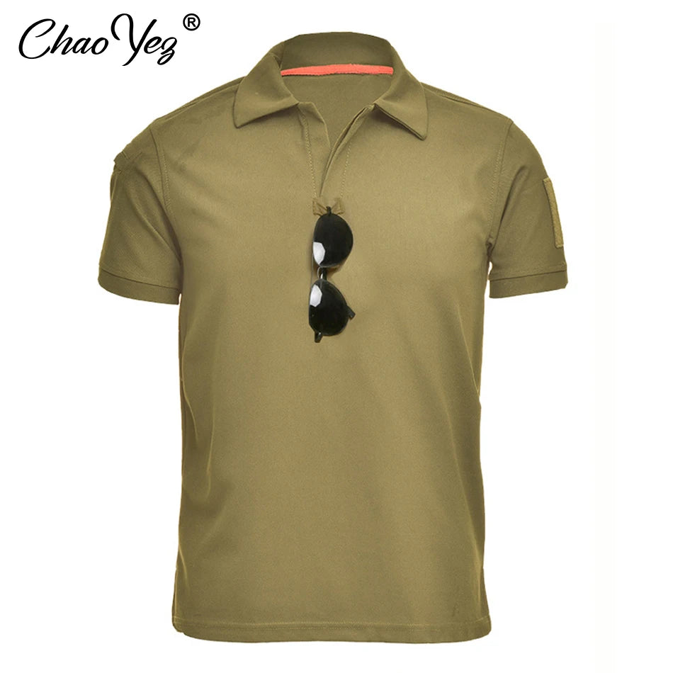 Men's Tactical Polo T-shirt/Military Army Combat T Shirt/Quick Dry Tees for Outdoor