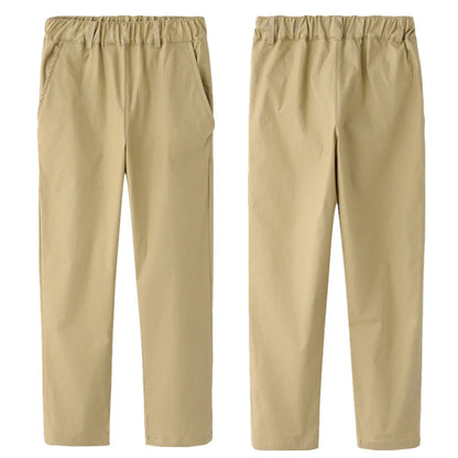 Boys & Girls Fleece Winter School Pants/Khaki Uniform Trousers With Elastic Waist