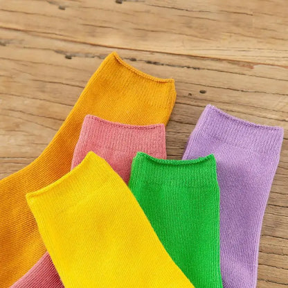 Children's Socks Cotton Colorful Harajuku Retro Boys Girls Black Socks Kids Klein Blue School Casual Tube in Solid colours