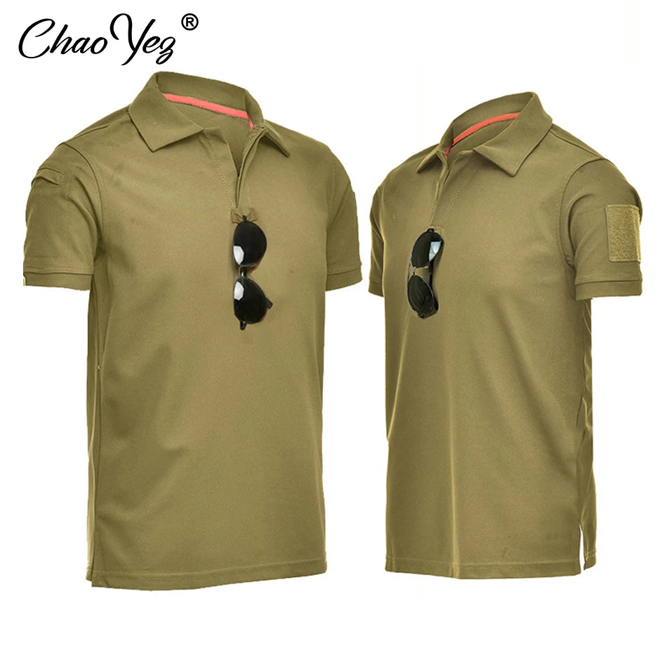 Men's Tactical Polo T-shirt/Military Army Combat T Shirt/Quick Dry Tees for Outdoor